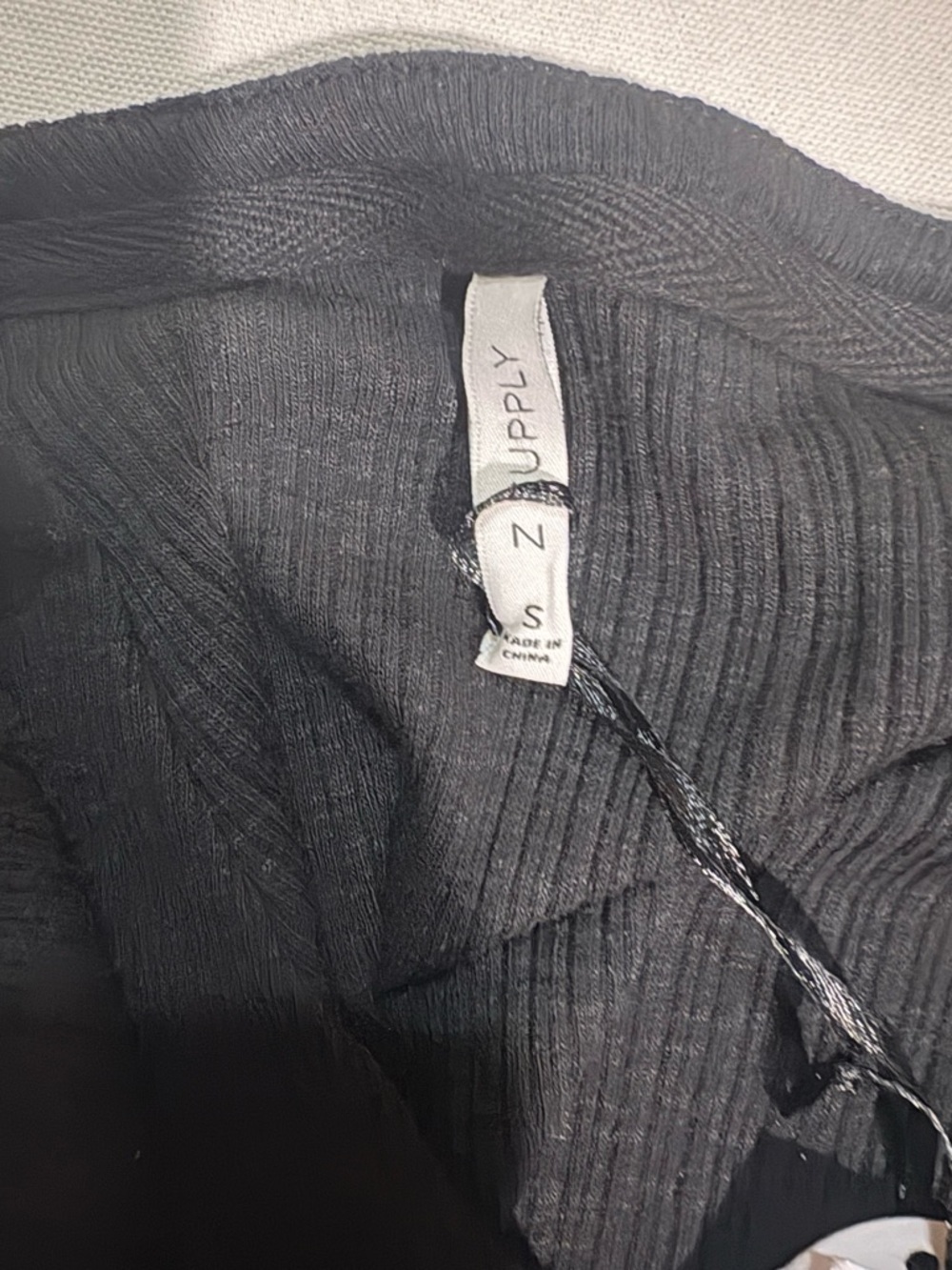 Z Supply Black Ribbed Button-Front Midi Dress - Picture 3 of 5